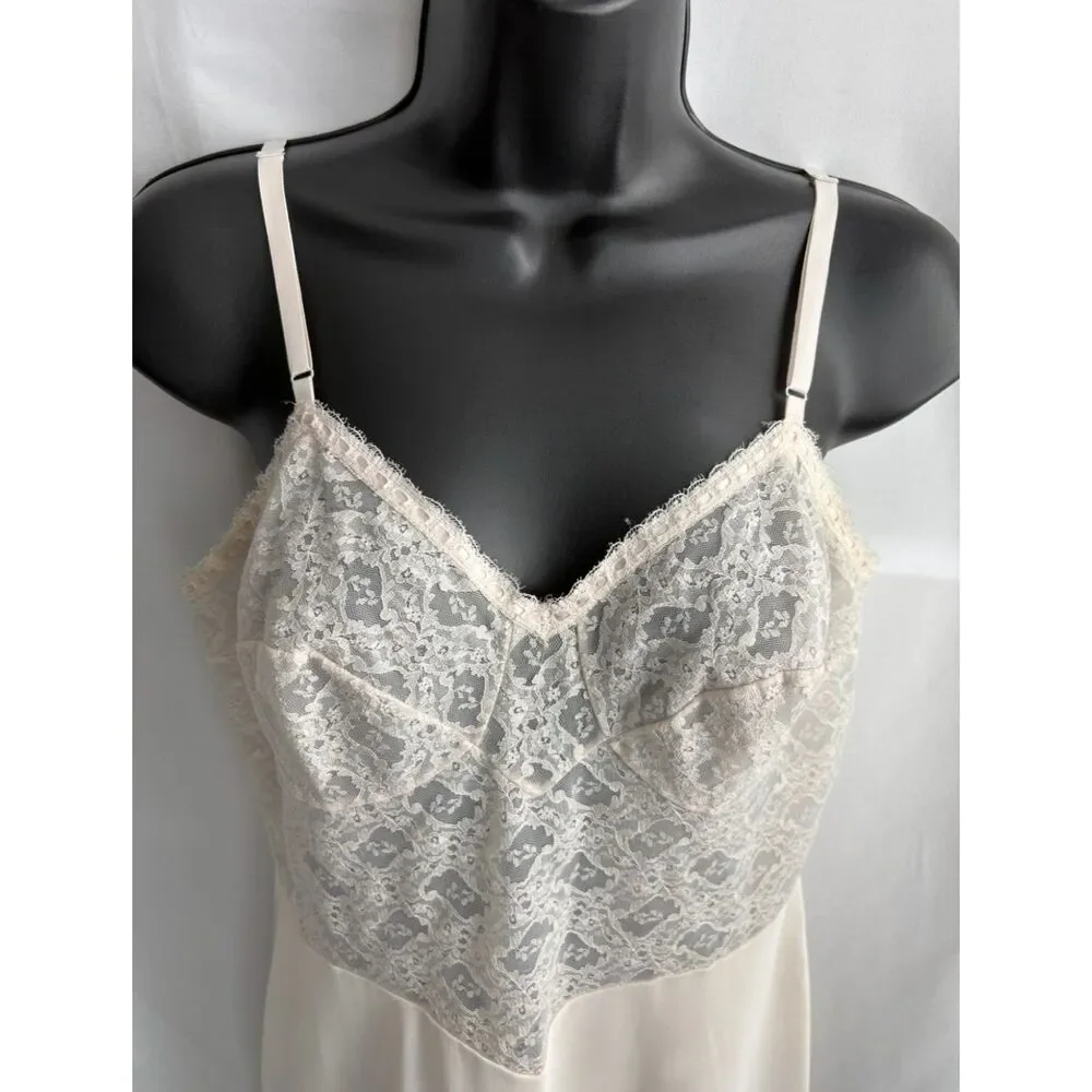 Vintage Legacies Blush Pink Nightgown Sexy Retro Victorian sz M Lace Trim Dress